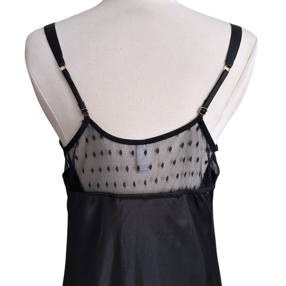 Flora by FLORA NIKROOZ Black Satin Stella Chemise Gown and Robe Set Negligee XL - Picture 10 of 16